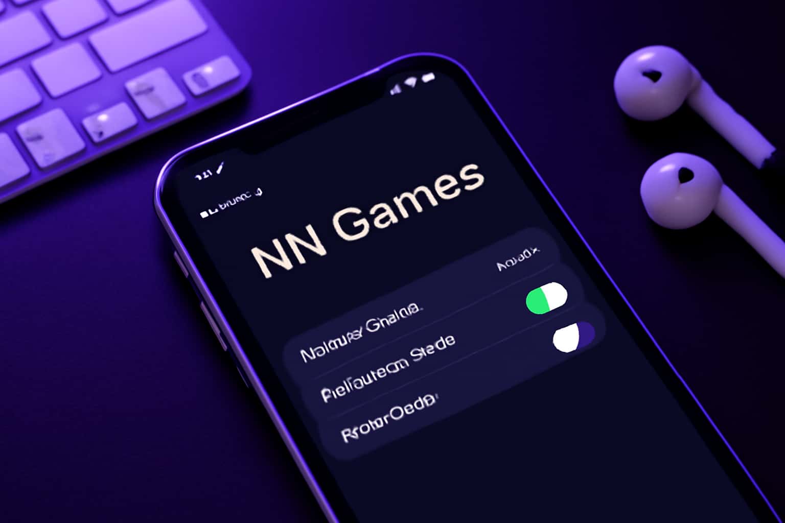 An infographic showcasing the best settings for NN Games on iOS devices.