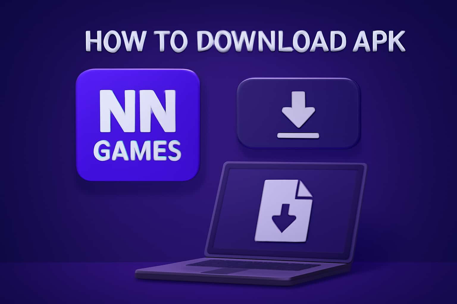 Informative scene depicting the download process for NN Games APK.