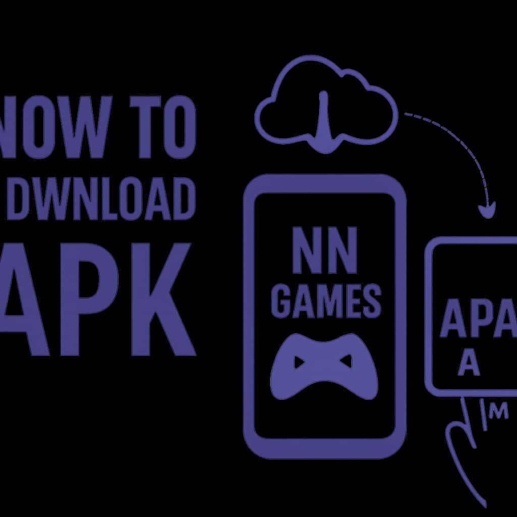 Illustration of the steps to download NN Games APK.