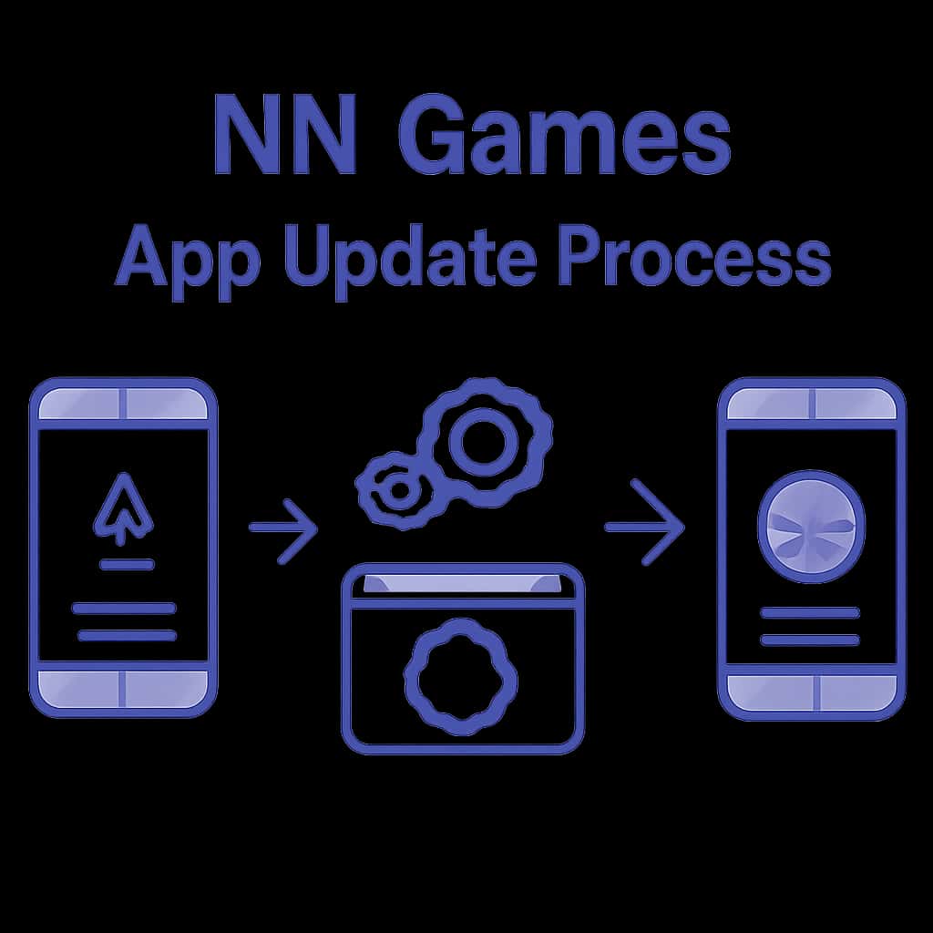 An educational diagram illustrating the NN Games App Update Process.