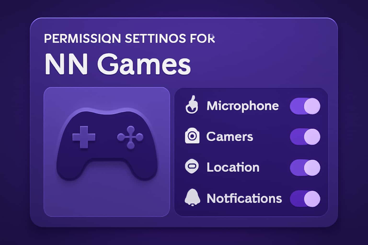 An informative scene showcasing permission settings for NN Games.