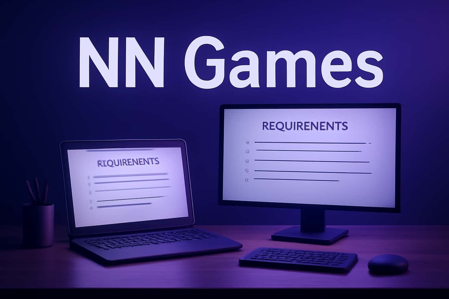 Visual representation of NN Games Requirements with essential details.